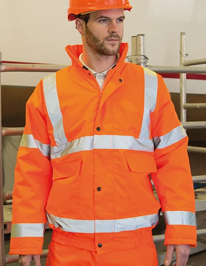 Veste de sécurité haute visibilité orange à bandes réfléchissantes